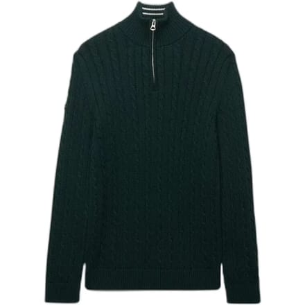 Superdry - Preppy Cable Half-Zip Trui Slanke Pasvorm - Heren - Sweaters