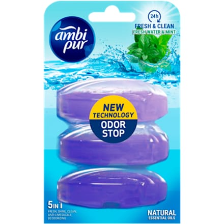Ambi Pur Toiletblok Navulling Fris Water en Mint 3 stuk