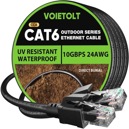 Ethernetkabel CAT6 - Netwerkkabel LAN - Buiten Gebruiken - Waterdicht UV-bestendig - 20 Meter - Zwart