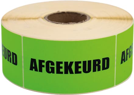 500x Etiket 'Afgekeurd'