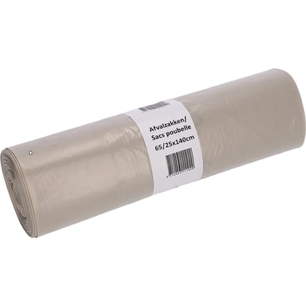 Afvalzak Cleaninq 65/25x140cm LDPE recycled T70 240L transparant