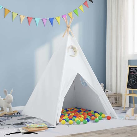 vidaXL Teepee Tent Wit 120 x 120 x 150 cm Stof en Plastic
