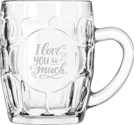Gegraveerde Bierpul 55cl I Love you so much - valentijnsdag - valentijn
