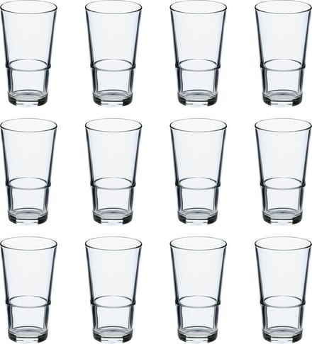 Mammoet - Bierglas - Budgetline Amsterdammertje - 34 cl - Transparant glas - Stapelbaar - 12 stuks