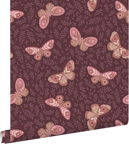 ESTAhome behang vlinders donker paars - 50 x 900 cm - 131889