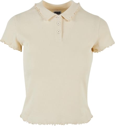 Urban Classics - Rib Polo Top - M - Ivoorkleurig