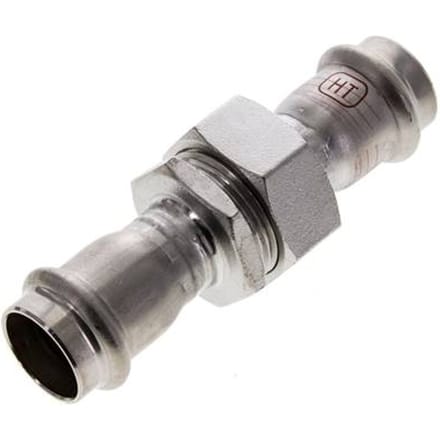 Perskoppeling wartelmoer - 22mm Persmof - RVS Vlakke Afdichting