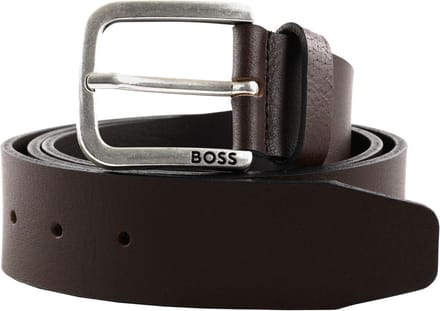 BOSS Leren Riem Janni Sz40 Leather Belt W80 Dark Brown Donkerbruin