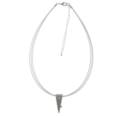 Behave - Zilver kleurige ketting - Minimalistisch dames design - Punt hanger 40 cm