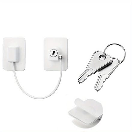 Livé® Wit Raam beveiligingsslot – 2 Stuks met Kabel en Sleutel