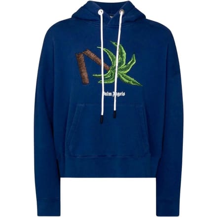 Palm Angels Broken Palm Tree Blue Hoodie