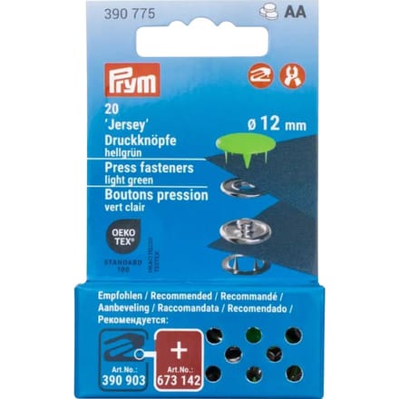 Prym Drukknopen Jersey, 12 mm, 20 stuks (en) - Lichtgroen