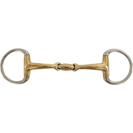 Gebogen olijfbit voor paarden met dubbele riemen BR Equitation Soft Contact