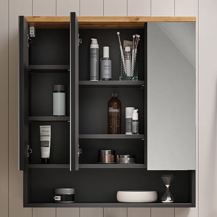 Vicco Eden Badkamerspiegelkast – 70 x 77.5 cm Antraciet