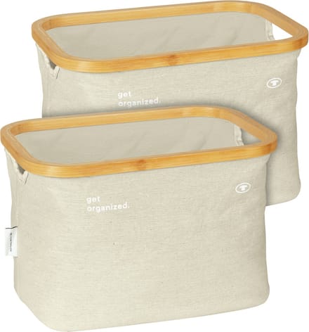 TOM TAILOR Opbergdoos Bamboe Frame Set van 2 Beige Mand Badkamer Organizer Boxen
