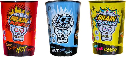 Brain Blasterz Mixpak Zure Snoep (hard) Smaakmix (lemon, Scherp, fruitmix) 3x 48 Gram