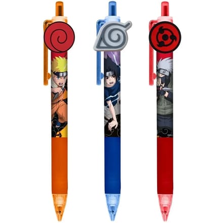 Naruto Shippuden Balpennen – Set van 3 – Blisterverpakking – 8x16x2 cm - School