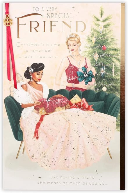 Kerstkaart Roaring 20's Lady - Cadeau uitwisselen met vrienden