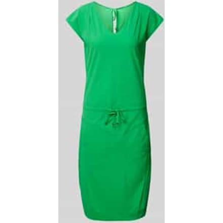 Knielange jurk met vetersluiting, model 'GIRA'