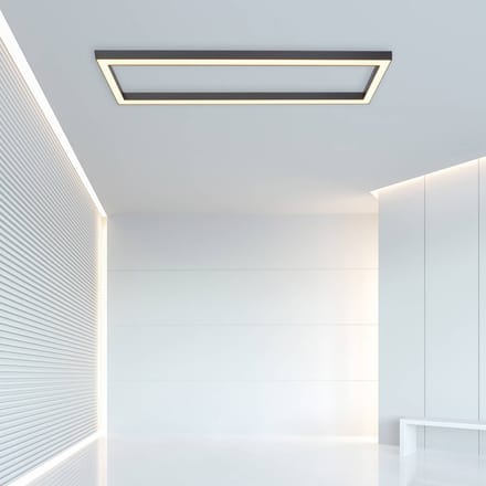 LED plafondlamp PURE Lines, 110 x 30 cm, antraciet, afstandsbediening