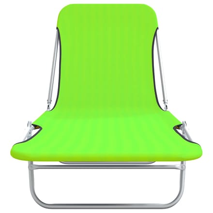 vidaXL - Ligbedden - inklapbaar - 2 - st - staal - en - stof - groen