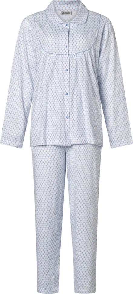 Lunatex - dames pyjama klassiek 124188 - blauw - maat S