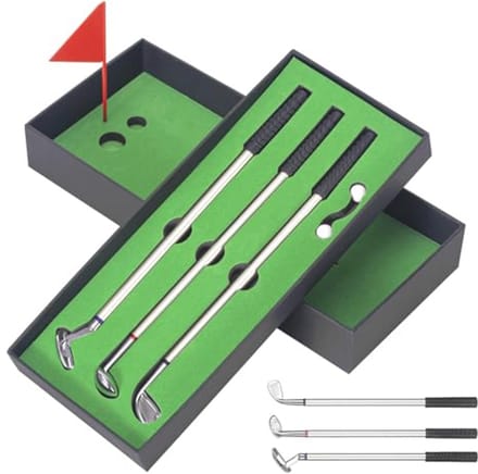 Golf geschenken voor mannen - 3 golfclubbalpennen met geschenkdoos