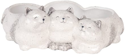 Clayre & Eef Decoratie Beeld Katten 27x16x10 cm Grijs Keramiek