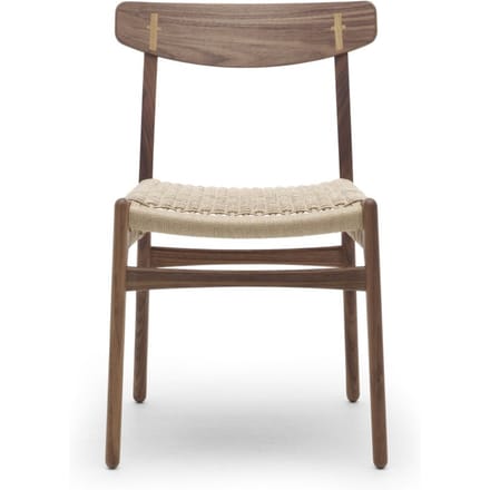 Carl Hansen & Søn - CH23 stoel - eiken/ walnoot geolied - Eiken - Vlecht natuur - bruin