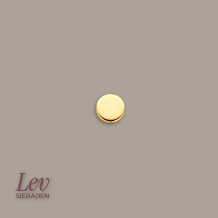 Lev Sieraden - 14k gouden Labret piercing flat top - 0.8x8mm - 3mm top - 585 goud - intern schroefdraad - Internally treaded