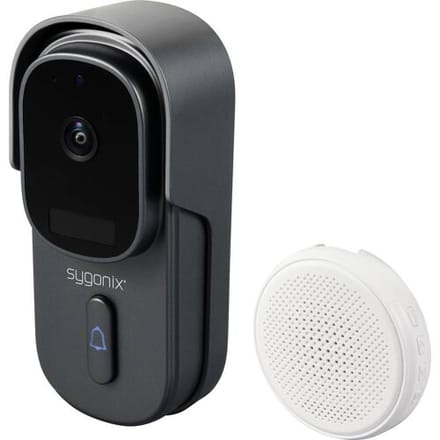 Sygonix Video-deurintercom via WiFi WiFi, Radiografisch Grijs, Wit