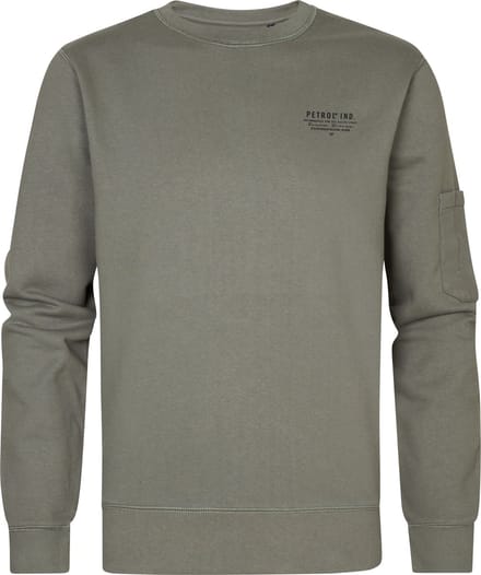 Petrol Industries - Heren Backprint Sweater Ezra - Groen - Maat S