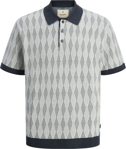 JACK&JONES - JPRBLUJUDE KNIT JAQUARD POLO SS - Heren - Polo's