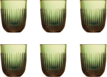La Rochère Ouessant Tumblers 26 cl / 260 ml Olijfgroen | Set van 6 Stuks | Drinkglazen voor Water, Sap en Frisdrank | Glas | Vaatwasserbestendig