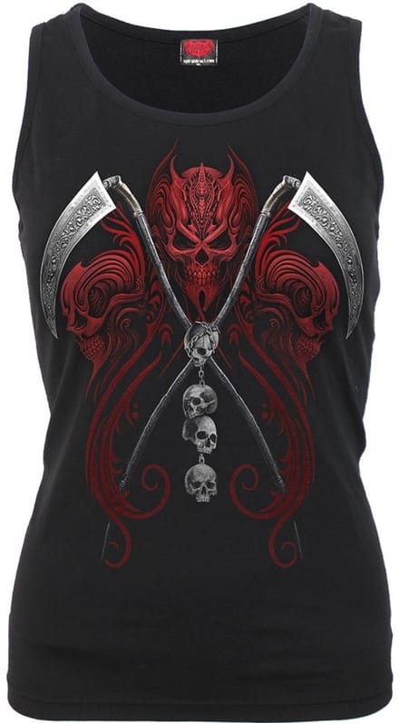 Spiral - Reaperess Mouwloze top - S - Zwart