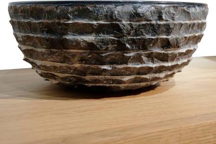 Teakea - Oblique Mini waskom marmer Ø30 x 14,5 cm - zwart