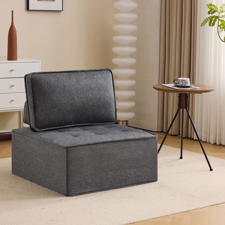 Sweiko Fauteuil - Eenpersoonsbank - Kleine bankstel - Linnen - Grijs