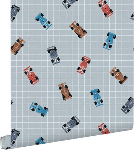 ESTAhome behang race auto's blauw - 50 x 900 cm - 131751