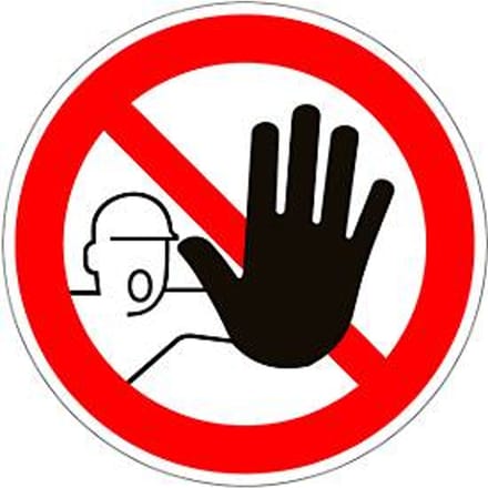 Sticker Verboden toegang voor onbevoegden, Ø 200 mm, 5 stuks