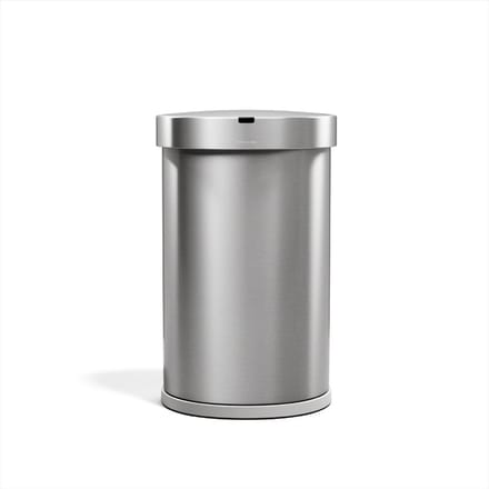 Simplehuman Halfronde Afvalbak van 45 Liter met Sensor - Bewegingsgestuurde - Zilver - Geborsteld RVS