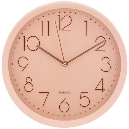Quartz - Stijlvolle Wandklok - Klok - Roze - 30 x 6 x 30 cm