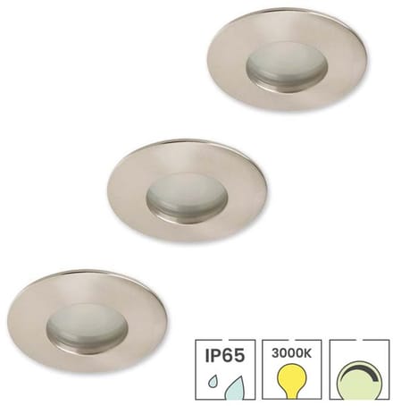 Lybardo - Inbouwspots badkamer 3-pack + LED Spot 5.5W - Dimbaar - Modern Warmwit Licht