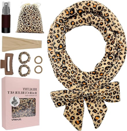 Krulband Zonder Hitte - Haarrollers Slaap - Haar Krullen - Extra Lang - 180 cm - Luipaardprint