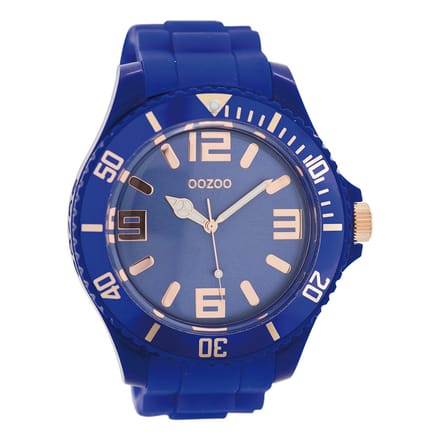 OOZOO Timepieces - Blauwe horloge met blauwe rubber band - C5029