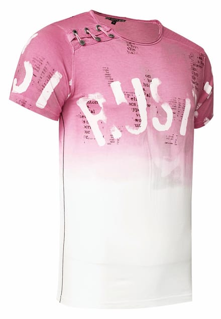 T-shirt Wash with gradient and side button strip