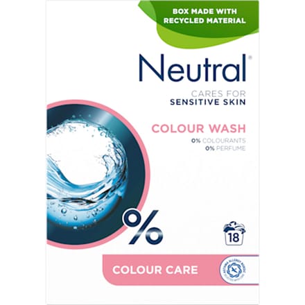 Neutral 0% Kleur Parfumvrij Waspoeder - 18 wasbeurten - 1,188 kg - Wasmiddel