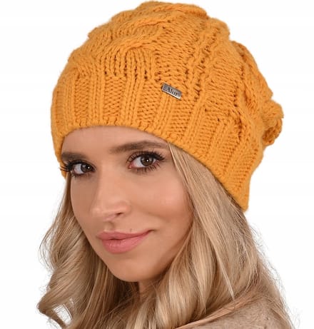 Alur - Wintermuts - Krasnal Stijl - Dikke Gebreide Czapka - Honing Kleur