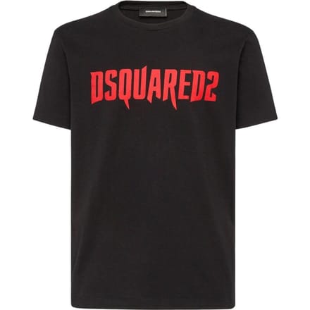 DSquared2 Heren Horror Logo T-Shirt (Zwart, Rood)