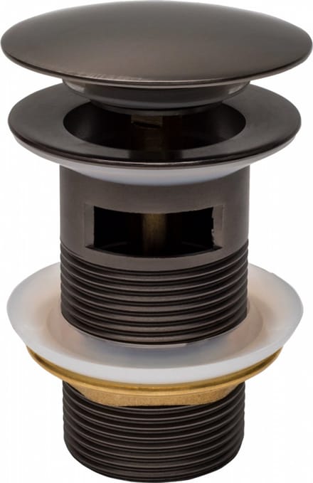 Mexen click-clack plug rond met overloop, grafiet - 79920-66
