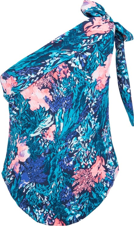 Badpak met een schouder Coral blue 152-158